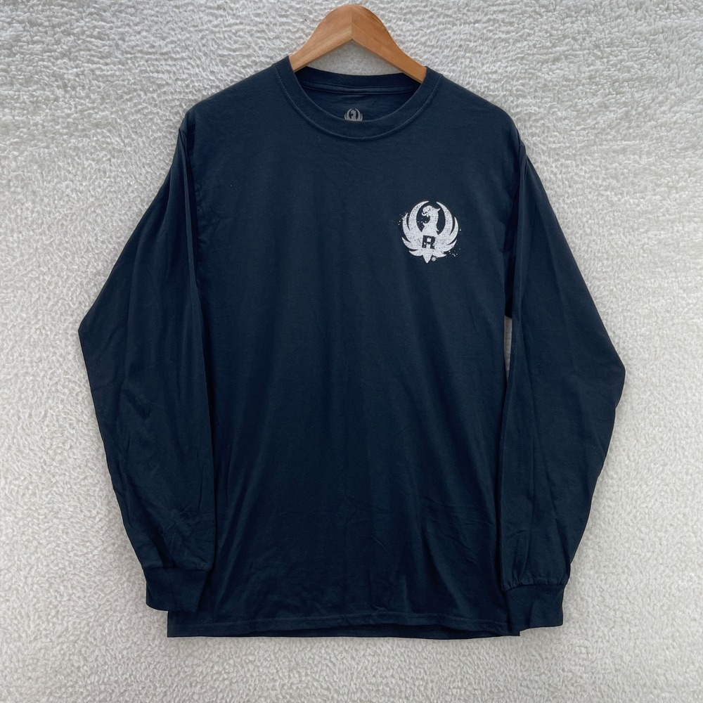 Ruger Shirt Mens Medium Black Long Sleeve Tee Guns Pistol Handgun Tactical
